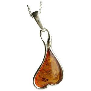 Amber sterling silver pendant necklace 🆕